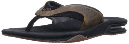 Reef Leather Fanning, Men's Flip Flop, Brown (Brown Plaid), 10 UK