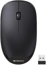 Zebronics HAZE Wireless mouse for Computers, Laptops with 1200 DPI, Advanced optical sensor, 2.4GHz USB Nano r