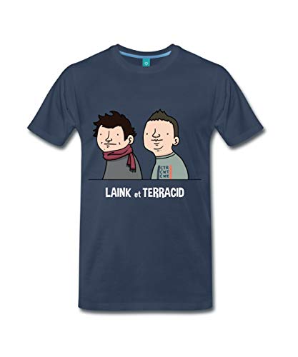 Spreadshirt Wankil Laink Et Terracid T-Shirt Premium Homme, 3XL, Bleu Marine