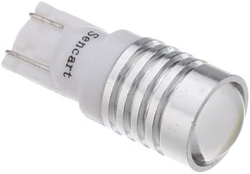 2Pcs T10 1.5W 1-LED 70-90LM 6000-6500K Cool White Light LED Bulb with Optical Glass Convex Lens (12V) ( Light Source Color : White )