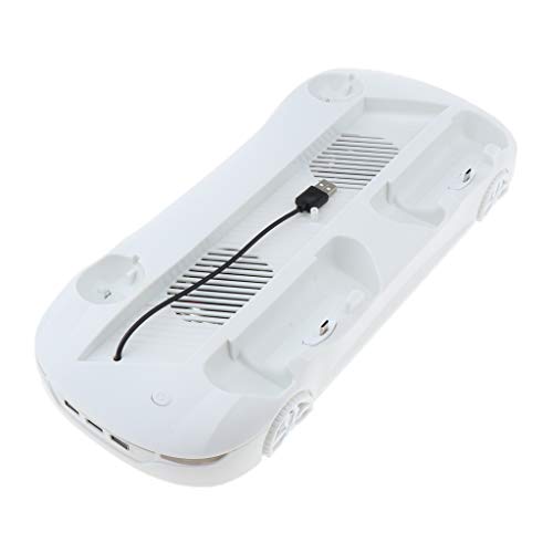 Preisvergleich Produktbild F Fityle Vertikaler Kühlerlüfter Ladestation für Playstation PS4 / PS4 Slim / PS4 Pro Controller, 3 USB-Hub-Anschluss - Weiß