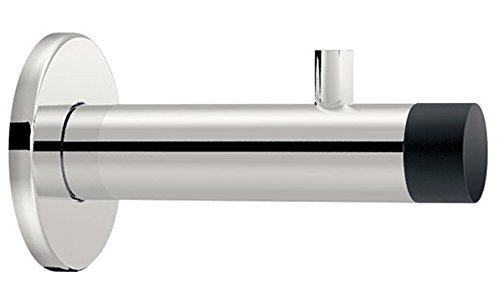 GedoTec® Design EDELSTAHL Wand-Türpuffer Türstopper mit Garderoben-Haken SMOVI Gummi-Puffer für Wandmontage | Tiefe: 90 mm | 12 mm Gummiauflage | stabiler Wand-Puffer mit Kleiderhaken inkl. Befestigungsmaterial | Markenqualität für Ihren Wohnbereich