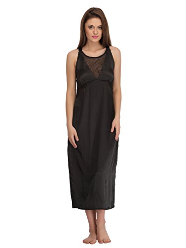 Clovia Women Satin Nightie With Mesh Neckline RS.674 (55.00% Off) - Amazon