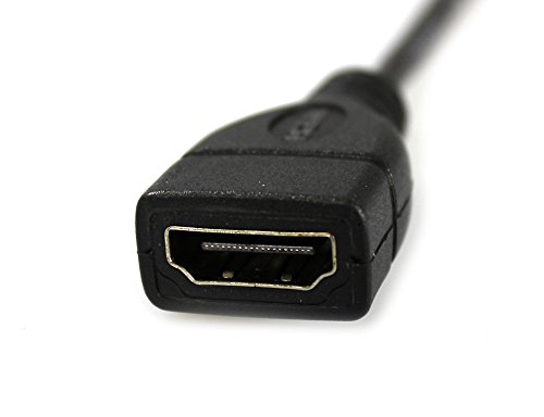 COM-FOUR® Micro HDMI Stecker auf HDMI Buchse Kabel Adapter rechts gewinkelt vergoldet schwarz (rechts gewinkelt) - 5