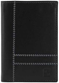 Billetero cuero y bordado 6 tarjetas Size: U Color: BLACK