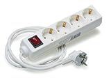 Potencia 16A 250V Tayg - Base de enchufe (25 cm, 4 tomas de enchufe) color blanco
