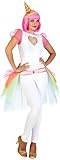 Atosa 23106 - Einhorn weibliches Kostüm, Größe M-L, weiß/bunt