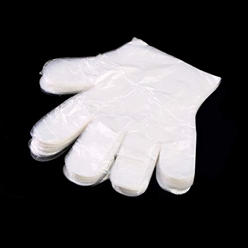 examen Pudincoco Gants jetables écologiques PE Jardin Ménage Restaurant BBQ Plastique Multifuctional Gants Alimentaire (Transparent)