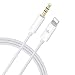 Produktbild KINGONE Auto Aux Kabel für Phone X, 3,5 mm Aux Kabel für Phone XS/XR / 8/8 Plus / 7/7 Plus/iPod/iPad/Autoradio/Lautsprecher (Weiß)