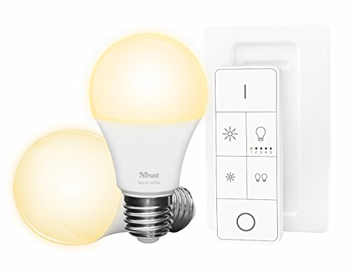 Trust ZLED-2709R Set di Base con 2 Lampadine LED a Luminosità Regolabile e Telecomando ZigBee, Bianco