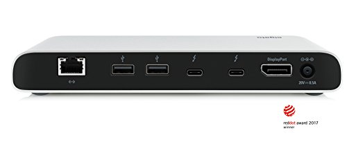 Elgato Thunderbolt 3 Dock inkl. 50 cm Thunderbolt-3-Kabel, 40Gb/s, lädt MacBook Pro mit bis zu 85 Watt auf, Unterstützung für zwei 4K-Monitore, 2x Thunderbolt 3 (USB-C), 3x USB 3.0, separate Tonein-/Ausgänge, Gigabit Ethernet, Aluminumgehäuse, für Mac - 2