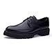 Produktbild OOFAN Männer Casual Plateauschuhe Herbst/Winter Comfort Echtes Leder/Casual Lederschuhe Mens Outdoor Wanderschuhe,Black,38