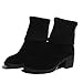 Produktbild Bovake Frauen Wildleder High Heel Martin Stiefel Schuhe Schnalle Wildleder Square Mid Heels Schneestiefel (36.5 EU, Schwarz)