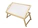 Price comparison product image ObboMed® HR-3550 Flip-Top Adjustable Natural Wooden Laptop Bed Breakfast Tray/Table with Foldable Lap Stand-30 x 50 x 5 cm/11.8”W x 19.6”L x 2”H