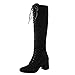 Produktbild Sannysis Stiefeletten Damen Elegant Frauen Straps Slim Lace-up Hohe Stiefel Overknee Stiefel High Heels Martin Schuhe
