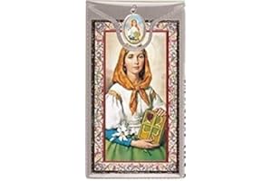 C BC Catholic silver colour 2.5cm St. Dymphna medal and prayer