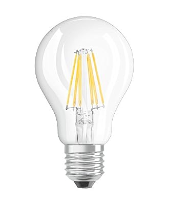 OSRAM LED BASE CLASSIC A / Lampe LED, ampoule de forme classique, avec un style filament, avec un culot à vis: E27, 7 W, 220…240 V, 60 W remplacement, clair, 2700 K, 2pack