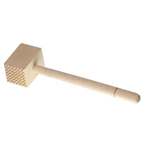 Bütic Fleischklopfer, Fleischhammer in Holz und Metallbeschlägen aus FSC-zertifiziertem Holz, Form:Fleischklopfer rechteckig Holz