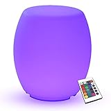 Taburete LED iluminado inalámbrico premium de PK Green. Asiento LED luminoso con cambio de color. Perfecto para sala, dormitorio, salón, boda, fiesta, evento, hotel, restaurante, bar