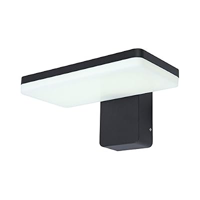 Vision-EL 770461 Applique Murale LED 12 Watt 230V 3000°K Anthracite IP65, Aluminium/PC, W, Gris I x H-210 x 115 x 150 mm