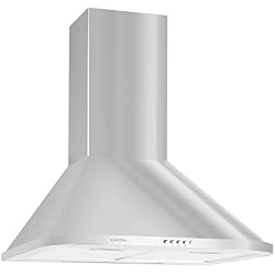 KLARSTEIN Karajan 60 - Hotte aspirante, Extérieur en INOX et revêtement de cheminée, 60 cm à Monter, 3 Niveaux de Puissance, Jusqu'à 536 m³/h, Classe d'efficacité énergétique E
