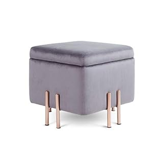 Beautify quadratischer Aufbewahrungshocker mit roségoldenen Beinen