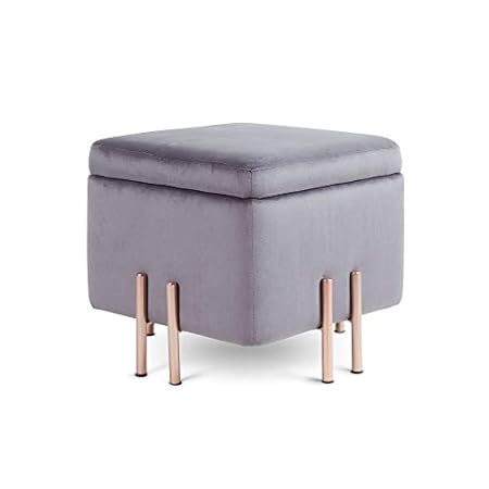 Beautify quadratischer Aufbewahrungshocker mit roségoldenen Beinen
