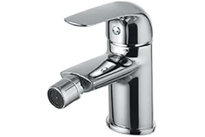 Idrobric Miscelatore per Bidet Monoforo serie Sunny Cromo Lucido, completo di piletta e flessibili