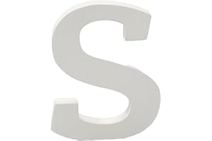 HOME SOLAZZIA Dekorative weiße Holzbuchstaben und Zahlen, 15 cm (S)