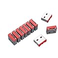 AUCAS USB Port Blocker - Pack of 5 with 1 Key - Red