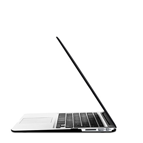 kwmobile Hardcase Laptop Hülle für Apple MacBook Air 13″ (ab Mitte 2011) – Don’t touch my Mac Design Weiß Schwarz dünne gummierte Schutzhülle Cover Case Tasche - 8