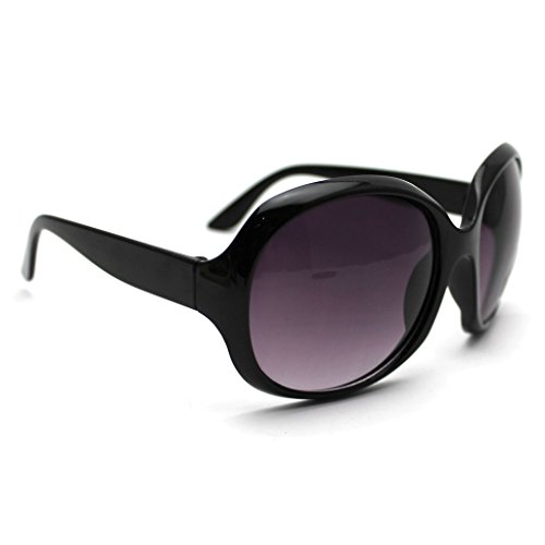 Mode Damen Sonnenbrillen Retro Vintage Große Gestellbrille Schatten Brillen (Schwarz) - 3