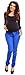 Zeta Ville Pregnancy Maternity Silky Skinny Trousers Pants Bump Panel w/ Bow 035 (UK 6, Royal Blue)