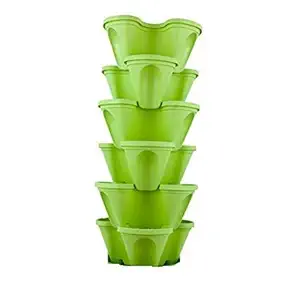 Delavala Flower Pot Strawberry Plant Pot for Flower Vegetables Home Decoration Succulents Pot - Green(5 pcs)