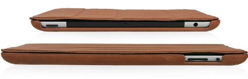 StilGut Couverture Case Tasche aus feinstem Leder für Apple iPad (3. und 4. Generation) unterstützt Smart-Cover Funktion, Cognac Vintage - 5