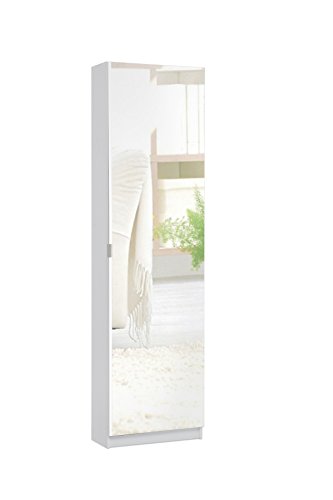 Intertrade Zora, Schuhschrank, Holzdekor, weiß, 50 x 20 x 180 cm - 4
