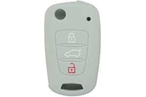 BROVACS Silicone Cover Protector Case Holder Skin Jacket Compatible with HYUNDAI KIA 3 Button Flip Remote Key Fob CV9100 Grey