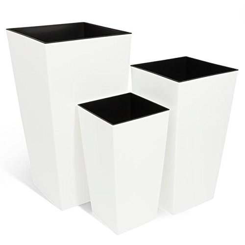 Blumentopf Übertopf Coubi Prosperplast Urbi Square 49lt hoch mit Einsatz breit 32 cm Farbe: weiß - 7