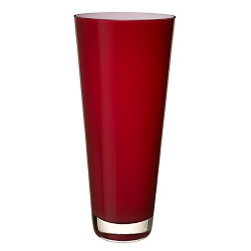 Amazon.de Villeroy & Boch Verso Große Vase Deep Cherry, 38 cm, Glas, Rot