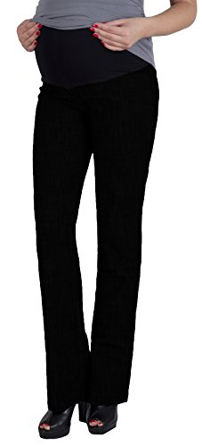 Mija - Maternity Trousers / Jeans classic straight cut Denim Over Bump 3014 (8, Black)