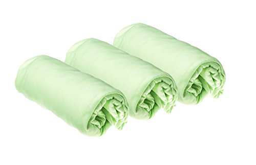 Pack of 3 Cotton Fitted Sheet For Cot 70x140 – 8 Colours Available (Lime Green)