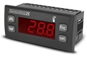 SENSORSHOP24 Elektronische Temperaturanzeige für PT100, Thermoelemente Typ K und J von -200 bis +1350°C 12V