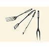 Xl Edelstahl Grillbesteck Set 3 Teilig Rostfrei Wender Zange Und Gabel