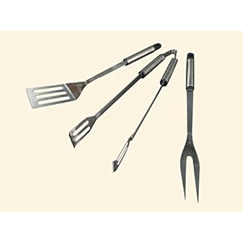 Xl Edelstahl Grillbesteck Set 3 Teilig Rostfrei Wender Zange Und Gabel