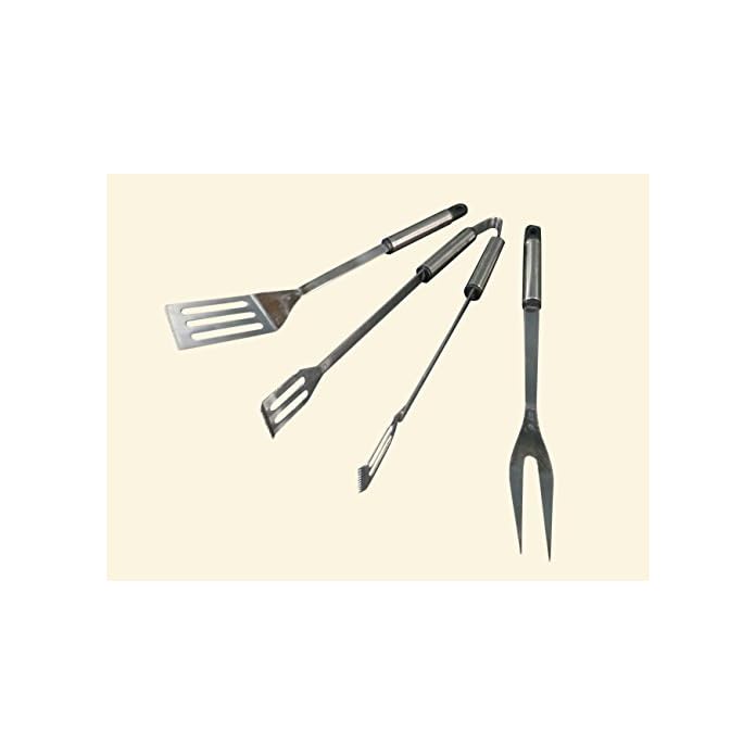 Xl Edelstahl Grillbesteck Set 3 Teilig Rostfrei Wender Zange Und Gabel