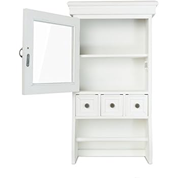 elbmöbel H60 x B34 x T16cm Wandschrank Küchenschrank Landhaus weiß Holz