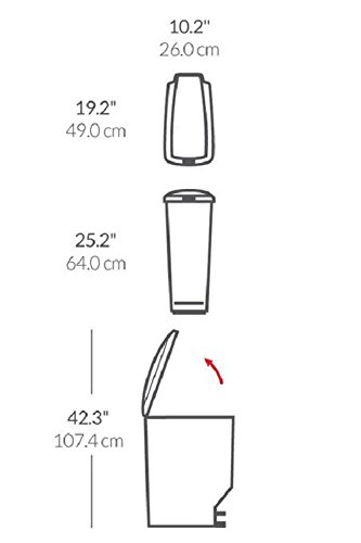 40 L Tretabfalleimer Slim Farbe: Grau - 2