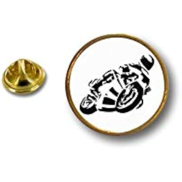 Pins Badge Métal Akacha - Motif Ballon De Foot / Motard - Taille 2 Cm - Résine Epoxy Protectrice - Fermoir Papillon Inclus