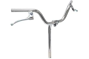 CicloSportMarket Manubrio Cromato in Acciaio Bici Ø 21,1 Pieghevole - Graziella Completo di Leve