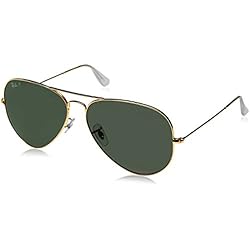 Ray-Ban Aviator Large Metal Gafas de sol, Aviador, Polarizadas, 62, Gold